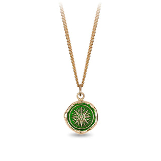 Direction 14K Gold Talisman Necklace - Emerald Green
