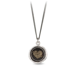 You Live in My Heart 14K Gold on Silver Talisman Necklace