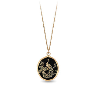 Peacock 14K Gold Talisman Necklace - Special Order