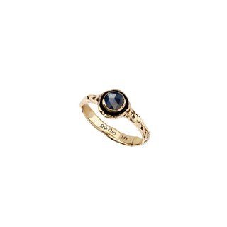 Narrow Sapphire Faceted Stone Ring