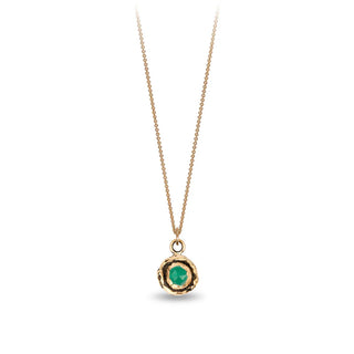 Emerald 14k Gold Faceted Stone Necklace