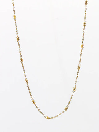 18K Duo Bead Station Necklace
