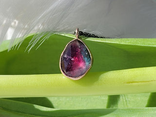 Watermelon Tourmaline Drop Necklace