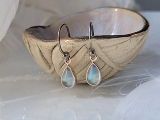 Pear Moonstone Dangle Earrings