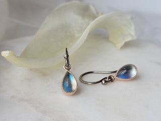 Pear Moonstone Dangle Earrings