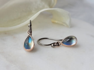 Pear Moonstone Dangle Earrings