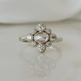 Oval Rose Cut Diamond Ring