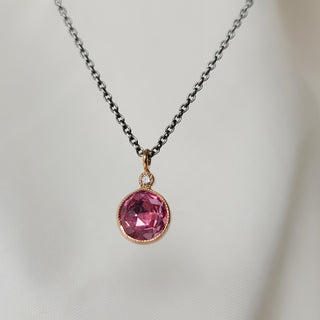 Pink Sapphire and Diamond Necklace