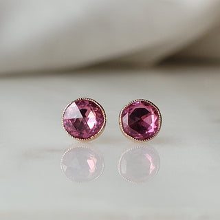 Pink Sapphire Stud Earrings