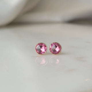 Small Pink Sapphire Stud Earrings