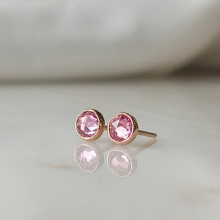 Small Pink Sapphire Stud Earrings