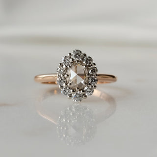 Oval Rose Cut Diamond Ring