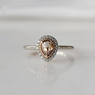 Brown Pear Shaped Diamond Ring