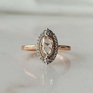 Oval Rose Cut Diamond Ring