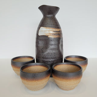Sake Set-Gold-White Line