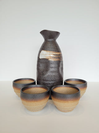 Sake Set-Gold-White Line