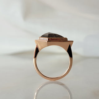 Kite Shaped Salt & Pepper Modern Vintage Ring