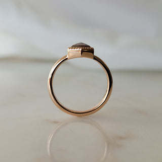 Peach Hexagon Diamond Ring