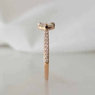 Horizontal Pear Rose Cut Diamond Ring