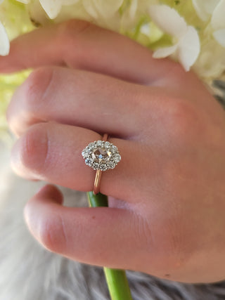 Oval Rose Cut Diamond Ring