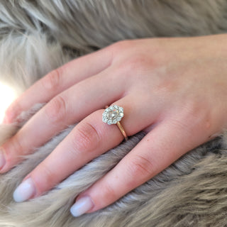Oval Rose Cut Diamond Ring