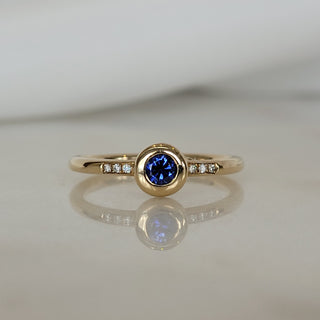 Blue Sapphire and Diamond Ring
