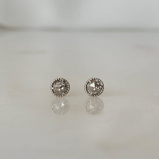 Mini Rose Cut Diamond Stud Earrings