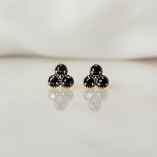 Mini Trio Black Diamond Earrings