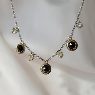 Black Diamond and Milky Diamond Necklace
