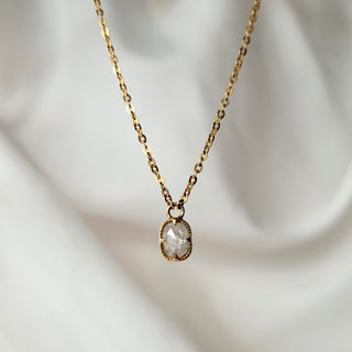 Milky Cushion Diamond Pendant