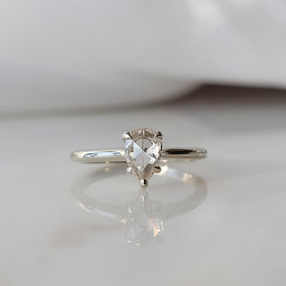 Clear Pear Rose Cut Diamond Ring