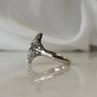 Natural White And Yellow Milky Diamond Ring
