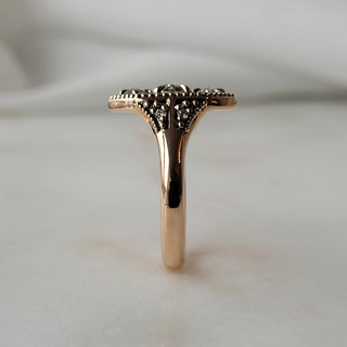 Beaded Rose Cut Diamond Trio Ring