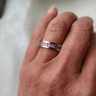 Princess Cut Pink Sapphire Band