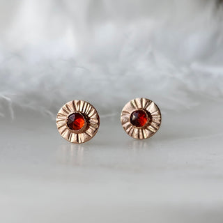 Aura Birthstone Studs Garnet