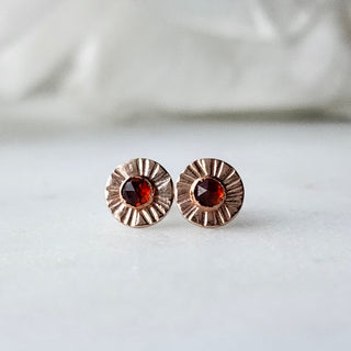 Aura Birthstone Studs Garnet