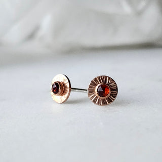 Aura Birthstone Studs Garnet