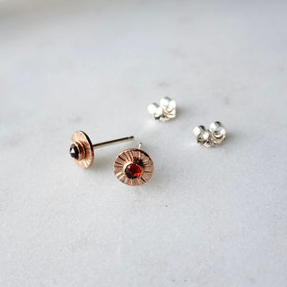 Aura Birthstone Studs Garnet