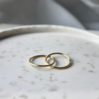 14k Yellow Gold Medium Sleeper Hoops