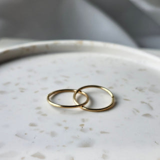 14k Yellow Gold Large Sleeper Hoops