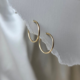 14k Yellow Gold Small Sleeper Hoops