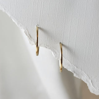 14k Yellow Gold Small Sleeper Hoops