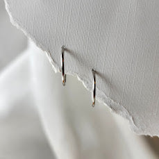 14k White Gold Small Sleeper Hoops
