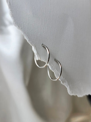 14k White Gold Small Sleeper Hoops