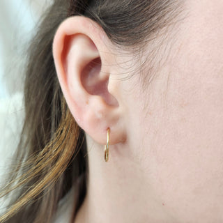 14k Yellow Gold Small Sleeper Hoops