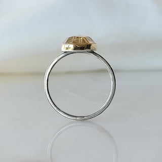 Golden Rutilated Quartz Statement Ring
