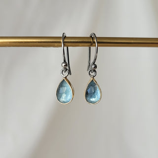 Pear Aquamarine Dangle Earrings