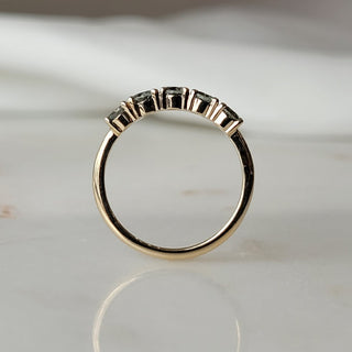 Claw Set Five Green Sapphire Band