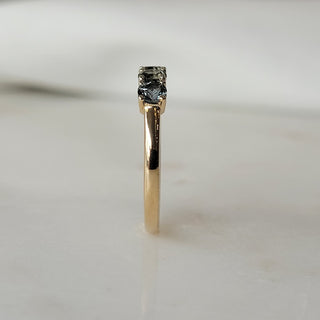 Claw Set Five Green Sapphire Band
