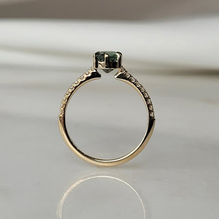 Teal Green Sapphire Ring